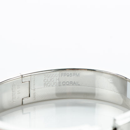 Hermes Enamel Narrow Clic Clac H Bracelet PM Rouge Corail 10 of 10