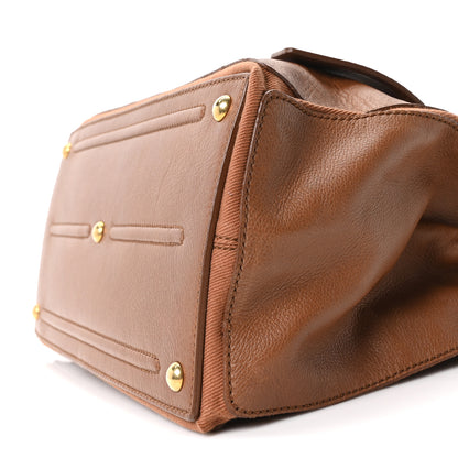 Saint Laurent Calfskin Canvas Medium Muse Two Brown 9 of 9