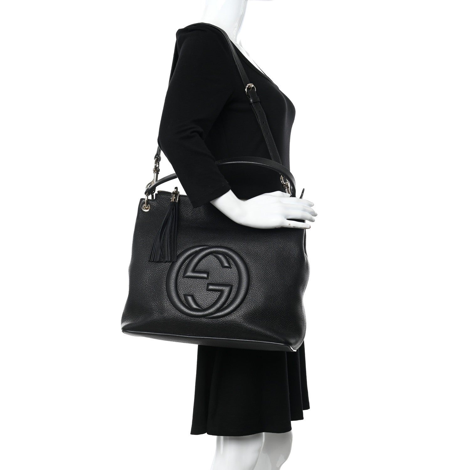 Gucci Pebbled Calfskin Large Soho Hobo Black 2 of 11