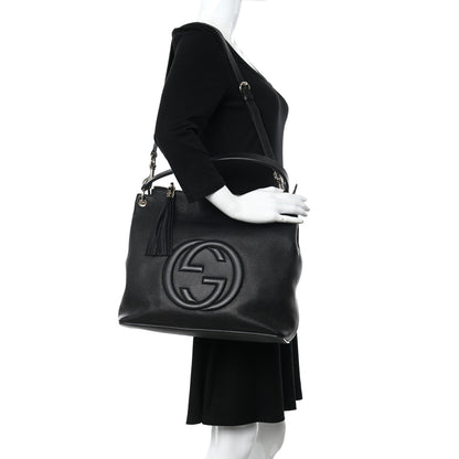 Gucci Pebbled Calfskin Large Soho Hobo Black 2 of 11