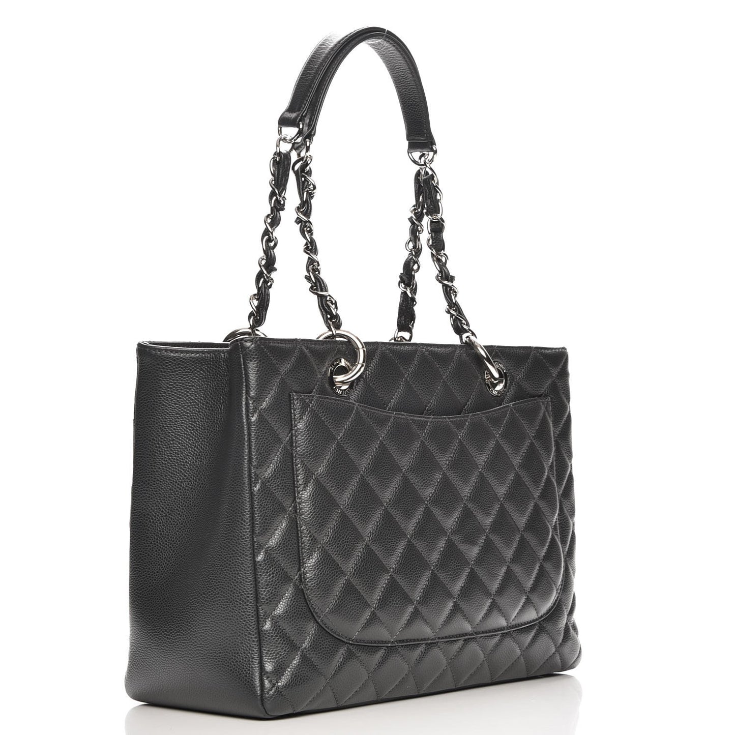 Caviar Quilted Grand Shopping Tote GST Dark Grey