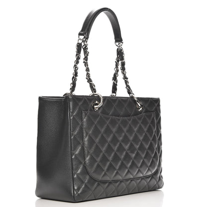 Chanel Caviar Quilted Grand Shopping Tote GST Dark Grey 3 of 8