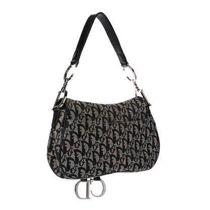 Christian Dior Monogram Double Saddle Bag Black 2 of 14