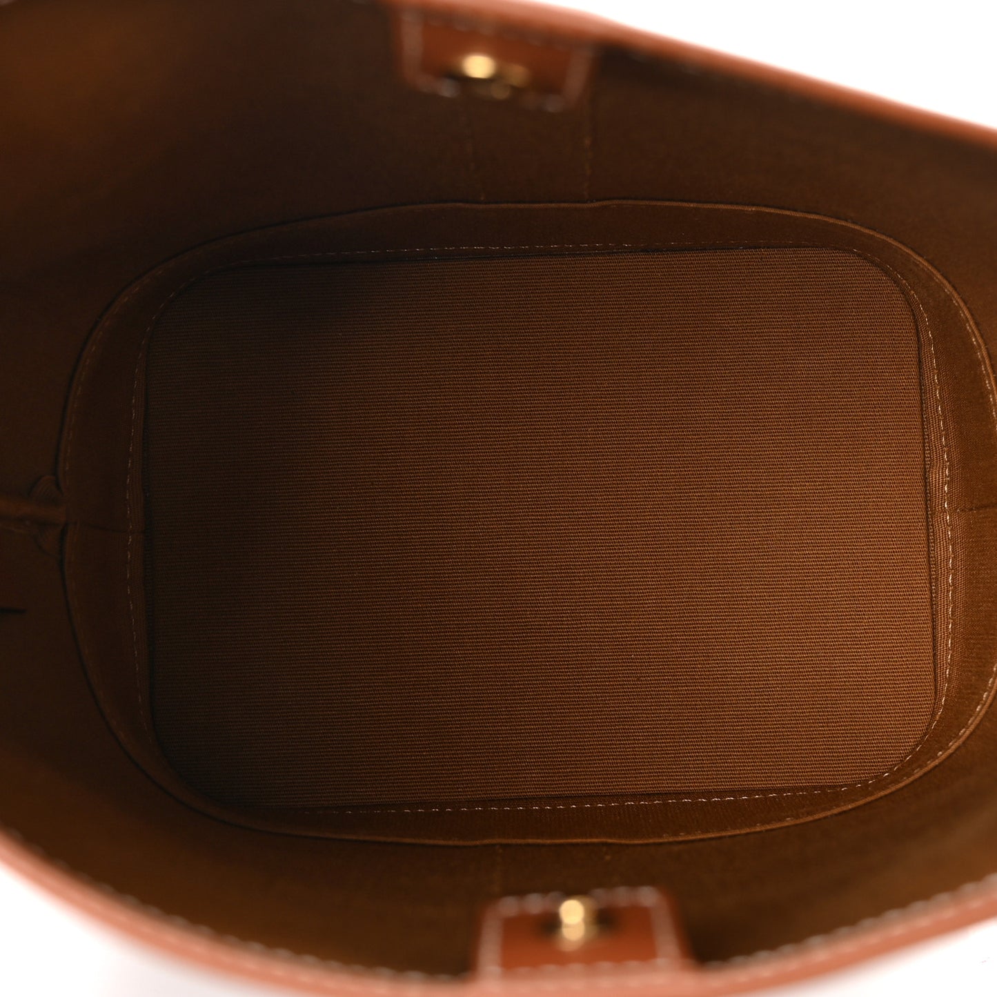 Triomphe Canvas Calfskin Small Bucket Bag Tan