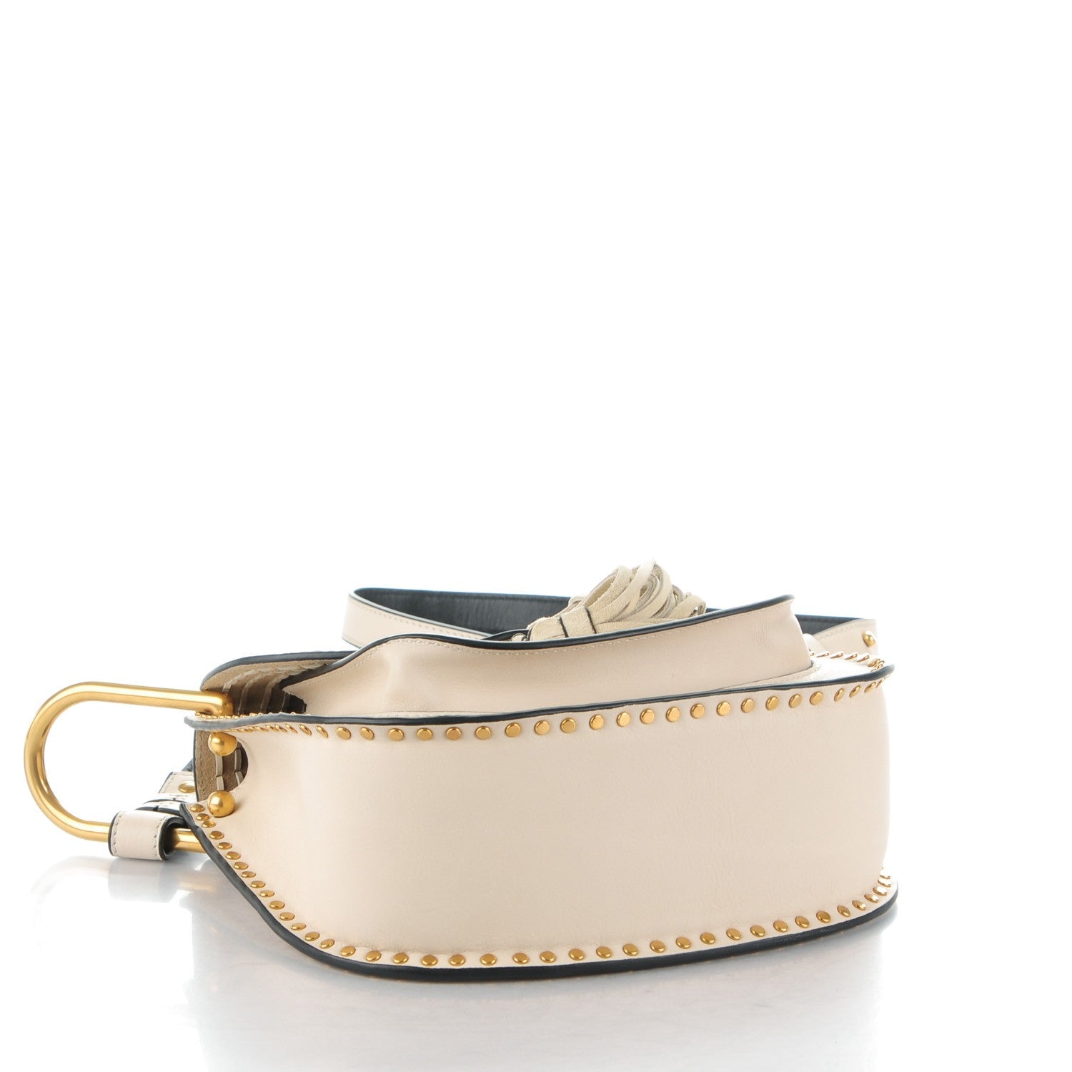 Chloe Calfskin Braided Small Hudson Shoulder Bag Abstract White 4 of 8