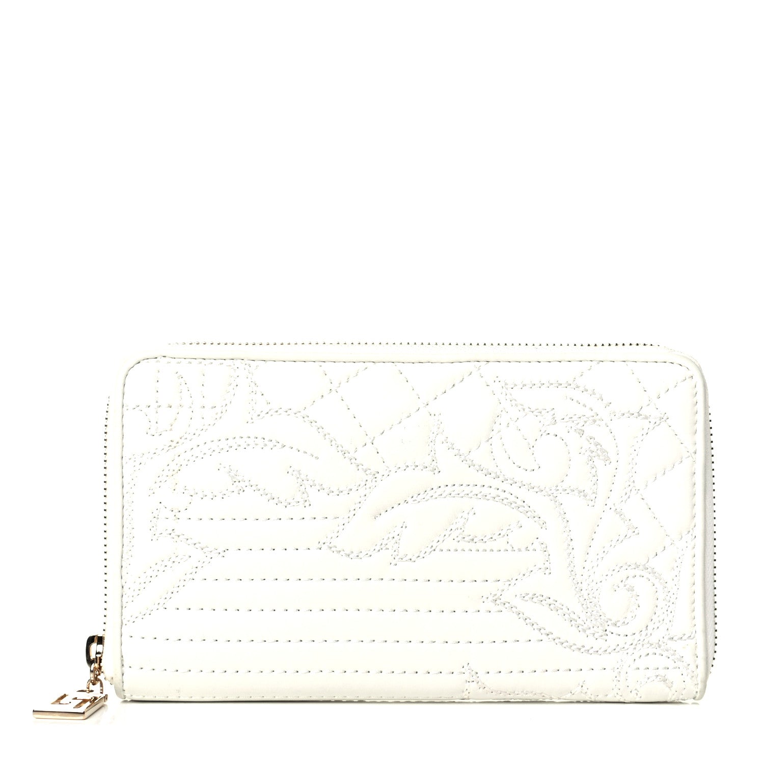 Versace Nappa Barocco Zip Around Wallet White 1 of 6