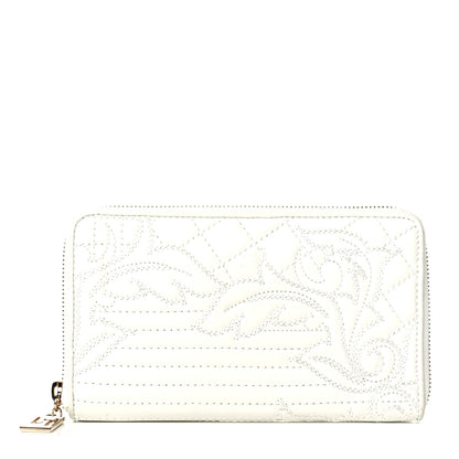 Versace Nappa Barocco Zip Around Wallet White 1 of 6