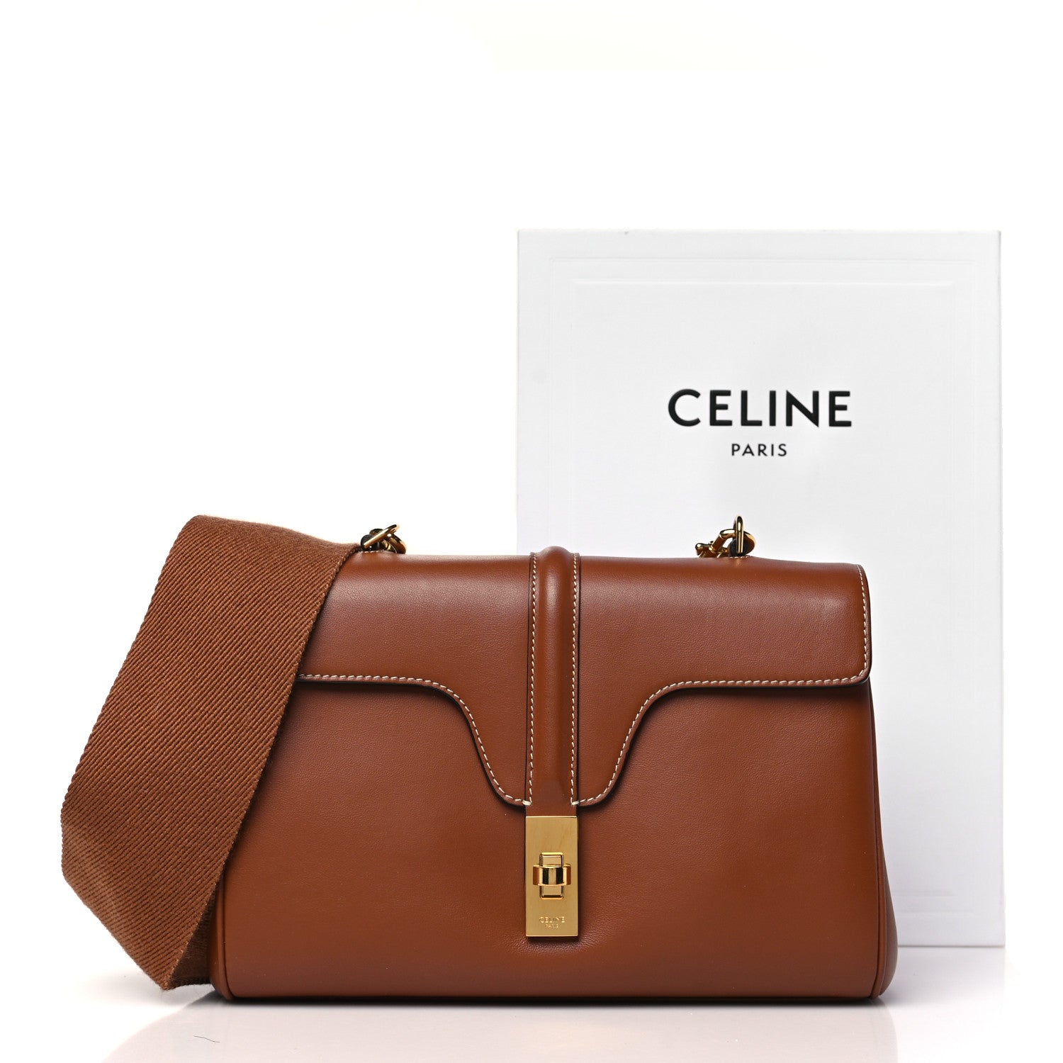 未使用　CELINE ミンクタッチ Celine Smooth Calfskin Teen Soft 16 Shoulder Bag Tan 1742600