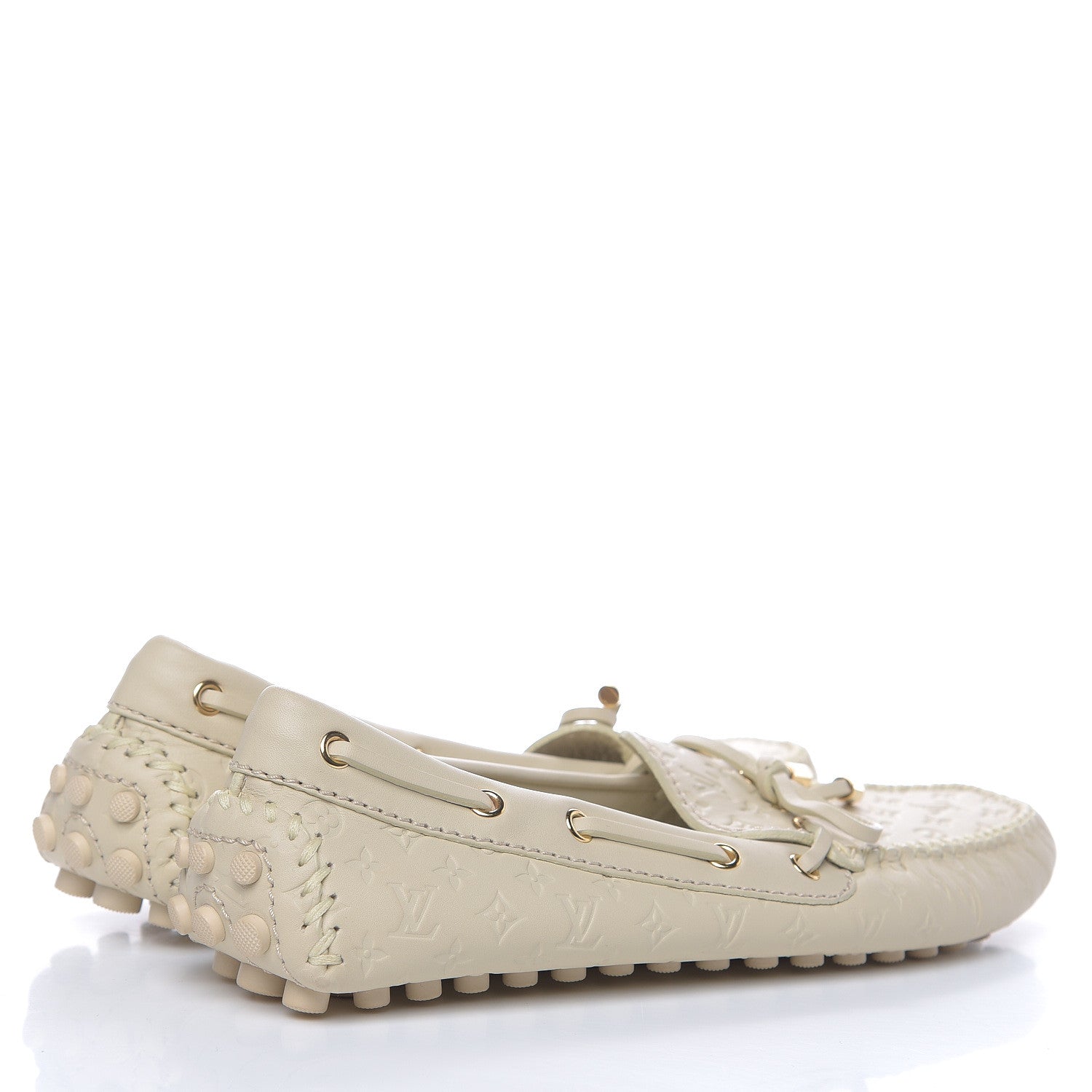 Louis Vuitton Monogram Embossed Gloria Loafer 36.5 Ivory 4 of 8