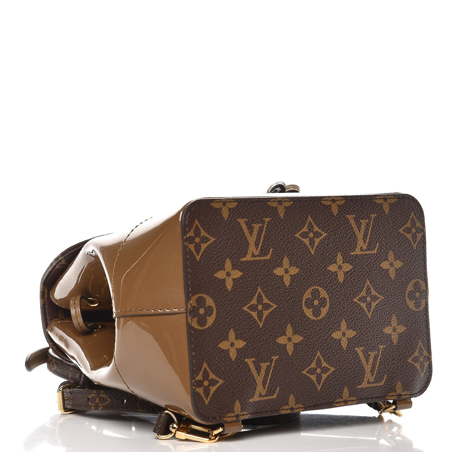 Patent Monogram Hot Springs Backpack Vert Bronze
