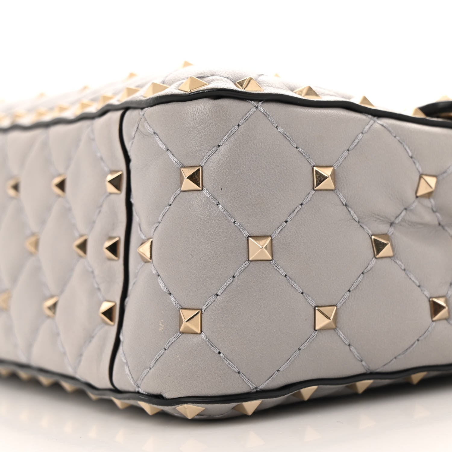 Valentino Garavani Nappa Medium Rockstud Spike Shoulder Bag Pastel Grey 9 of 13