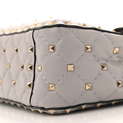 Valentino Garavani Nappa Medium Rockstud Spike Shoulder Bag Pastel Grey 9 of 13