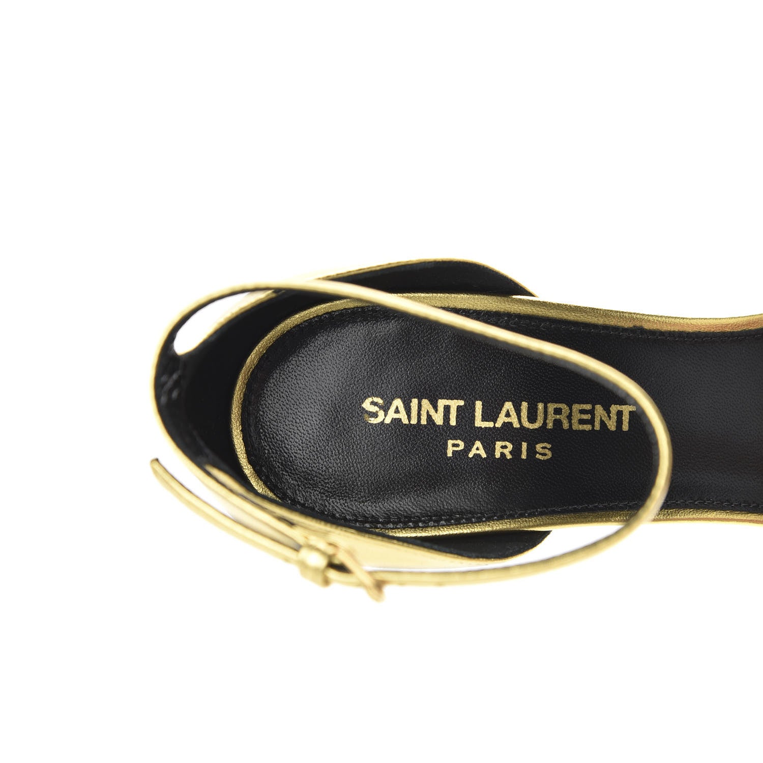 Saint Laurent Metallic Lambskin Opyum 110 Sandals 36.5 Oro 8 of 10