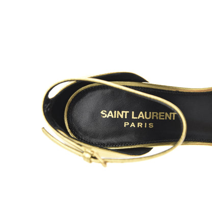 Saint Laurent Metallic Lambskin Opyum 110 Sandals 36.5 Oro 8 of 10