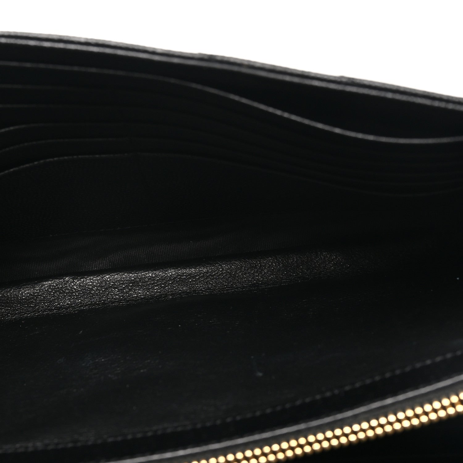 Saint Laurent Grain De Poudre Matelasse Chevron Monogram Chain Wallet Black 5 of 9