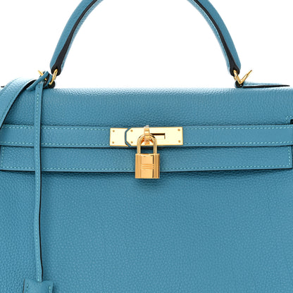 Hermes Togo Kelly Retourne 32 Turquoise 8 of 16