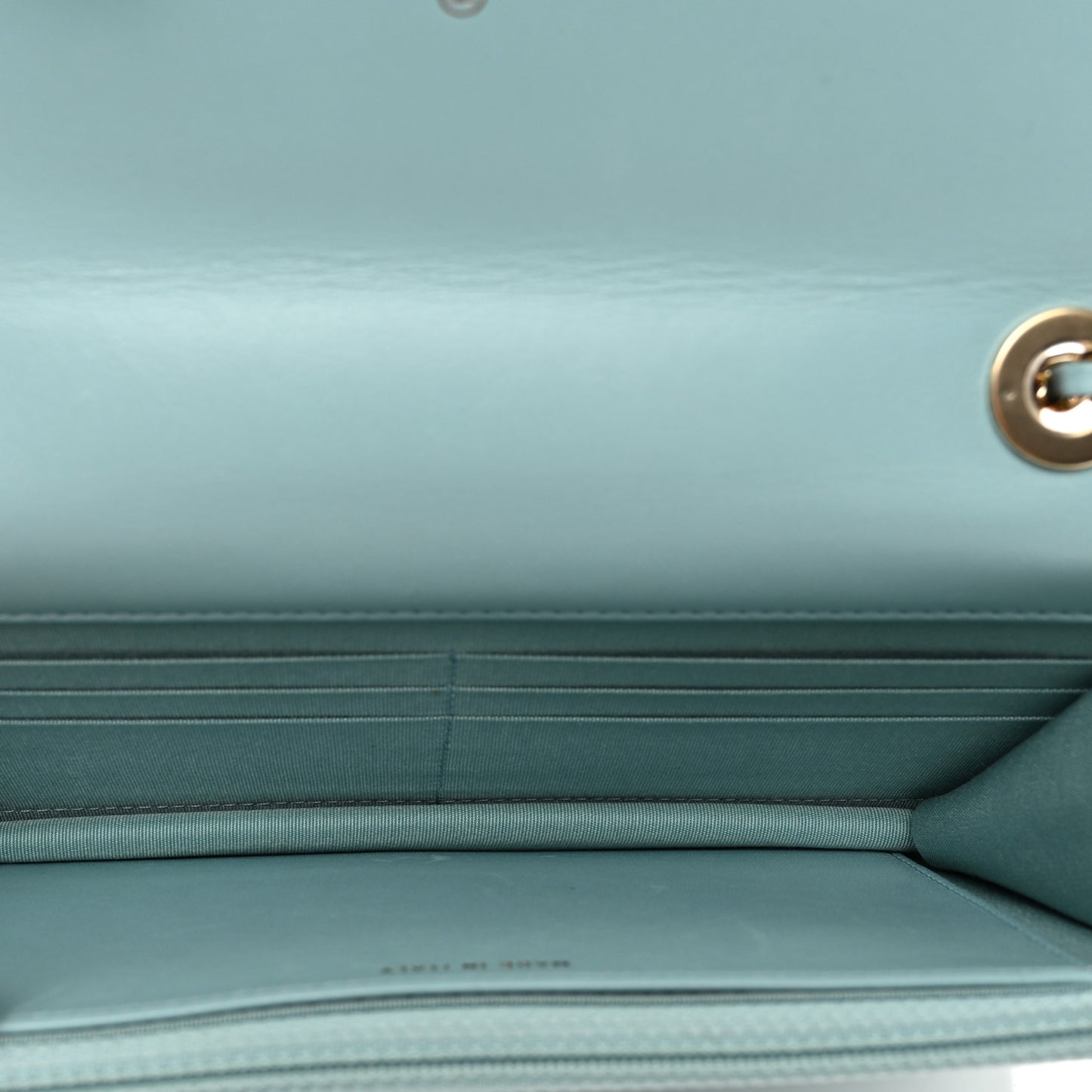 Lambskin Quilted Trendy CC Wallet On Chain WOC Light Blue