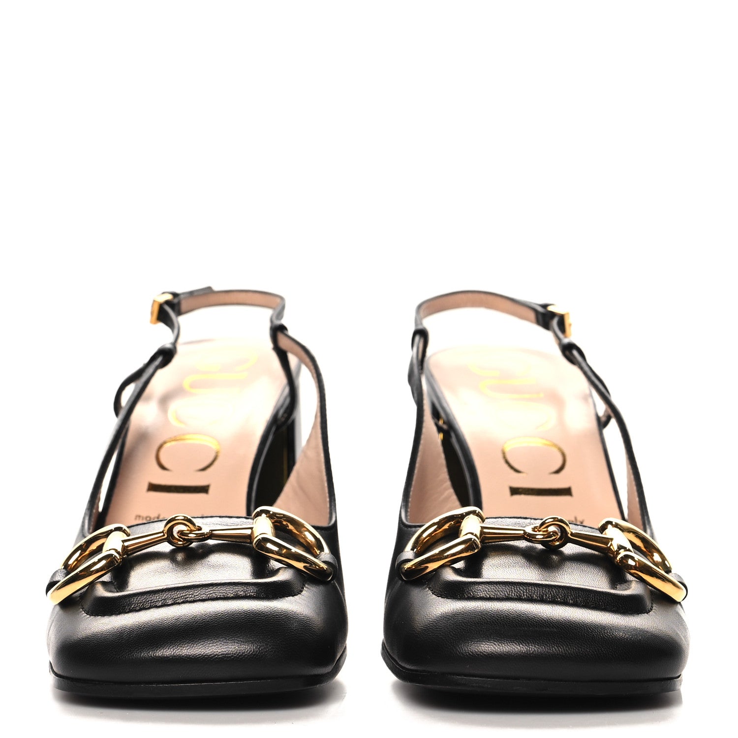 Gucci Malaga Kid Horsebit 75mm Slingback Pumps 39 Black 3 of 8