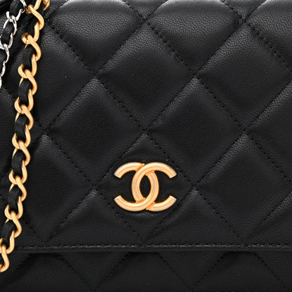 Chanel Goatskin Quilted Quilted Like A Wallet Wallet On Chain WOC Black 9 of 12