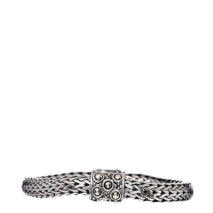 John Hardy Sterling Silver 18K Yellow Gold Pink Topaz Classic Chain Bracelet 3 of 5