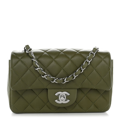 Chanel Lambskin Quilted Mini Rectangular Flap Green 1 of 10