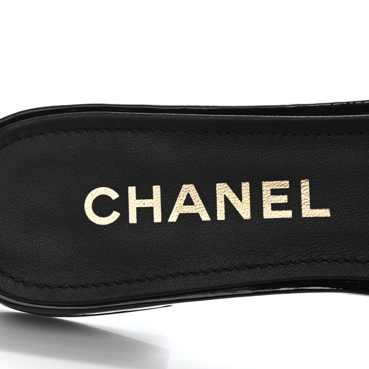 Chanel Mesh Patent Calfskin CC Mules 38.5 Black 6 of 7
