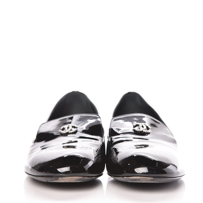 Chanel Patent Calfskin Pearl CC Oxfords 37.5 Black 2 of 10