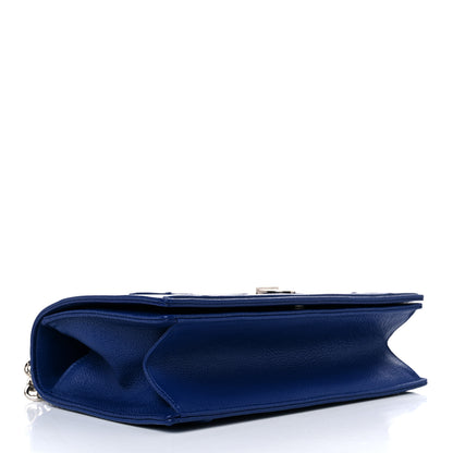 Christian Dior Grained Calfskin Medium Diorama Flap Bag Blue 4 of 18