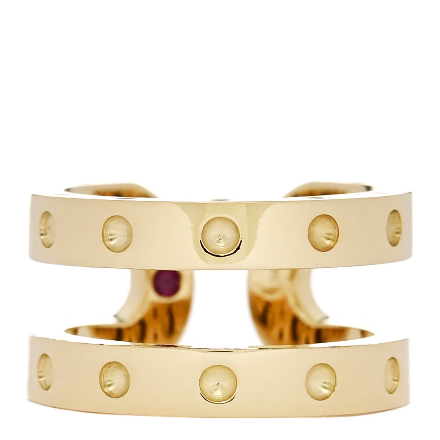 18K Yellow Gold Double Symphony Pois Moi Band Ring 47 4.25
