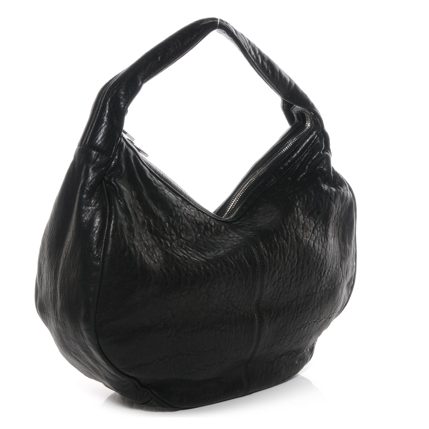Textured Lambskin Morgan Hobo Black