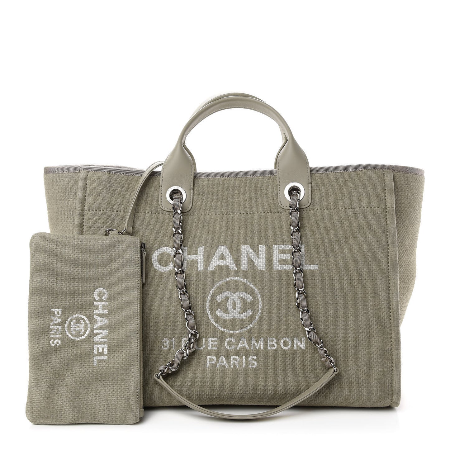 Canvas Large Deauville Tote Taupe