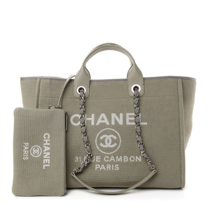 Chanel Canvas Large Deauville Tote Taupe 1 of 10