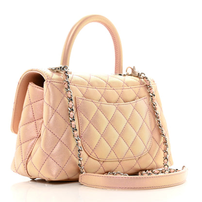 Chanel Iridescent Caviar Quilted Mini Coco Handle Flap Pink 3 of 10