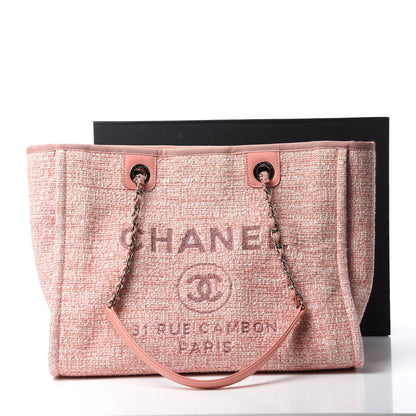 Chanel Straw Lurex Small Deauville Tote Pink 11 of 11