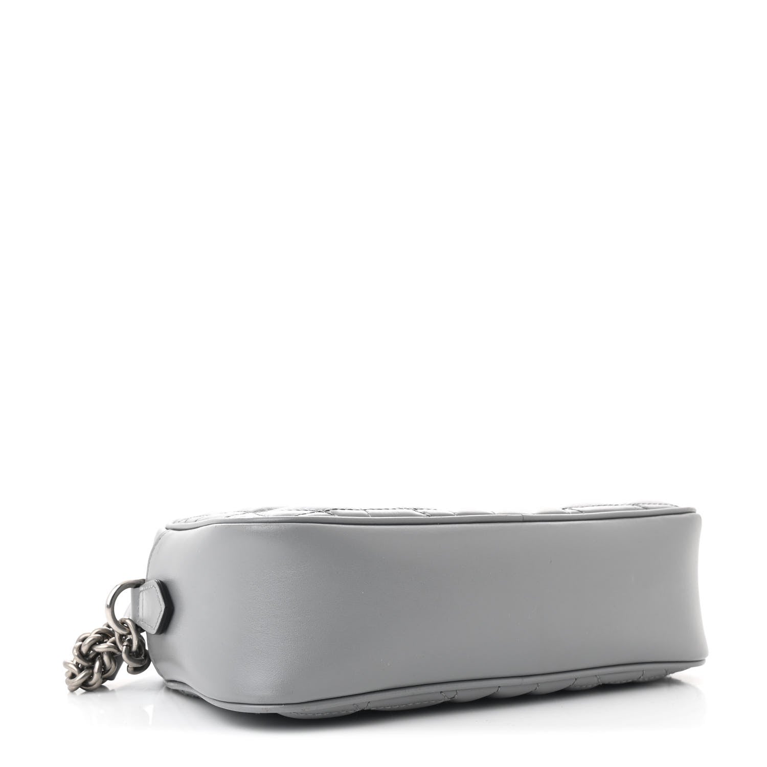 Gucci Calfskin Matelasse Aria Small GG Marmont Chain Shoulder Bag Deep Grey 4 of 11