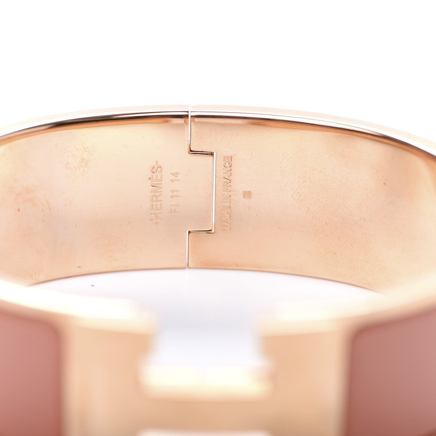 Hermes Enamel Wide Clic Clac H Bracelet GM Rose Saumon 4 of 5