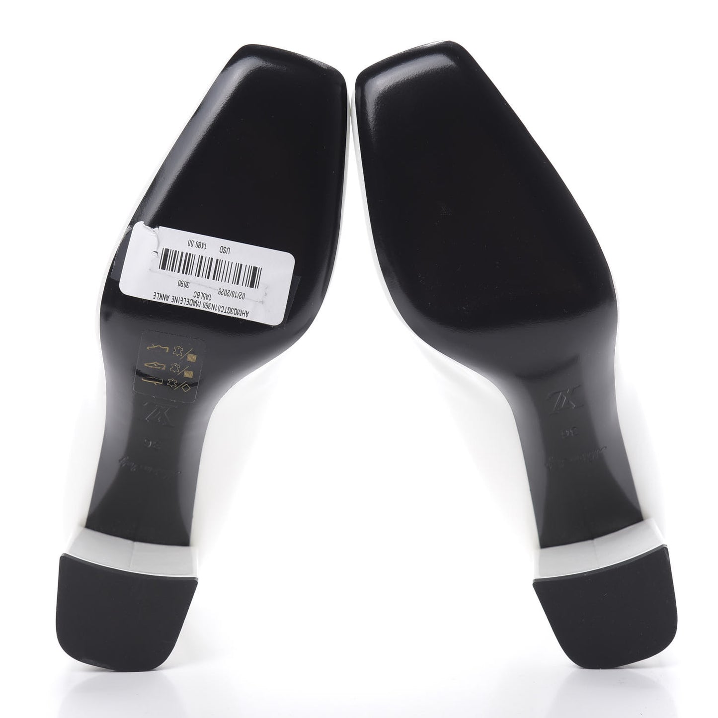 Patent Madeleine Ankle Boots 36 White