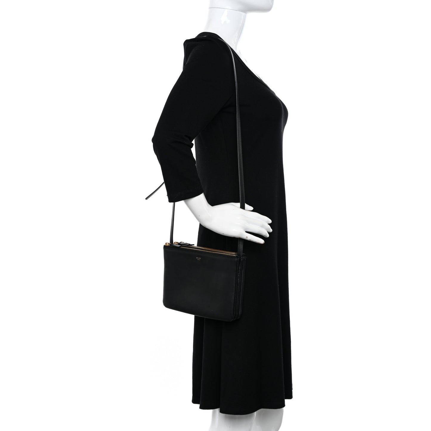 Lambskin Small Trio Crossbody Bag Black