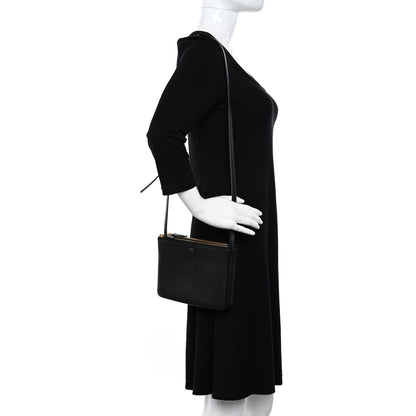 Celine Lambskin Small Trio Crossbody Bag Black 2 of 11
