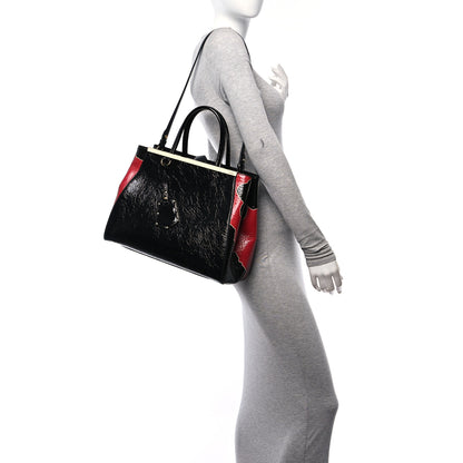 Fendi Patent Regular 2Jours Tote Black Red Milk 2 of 10