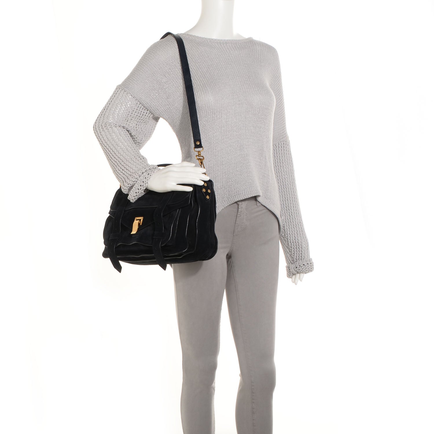 Proenza Schouler Suede PS1 Medium Satchel Navy 2 of 14