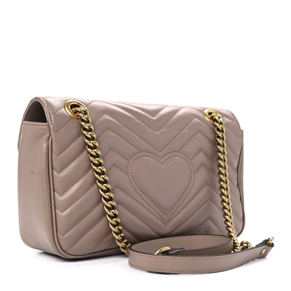 Gucci Calfskin Matelasse Small GG Marmont Shoulder Bag Porcelain Rose 3 of 12
