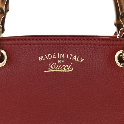 Gucci Calfskin Small Bamboo Shopper Tote Red 7 of 9
