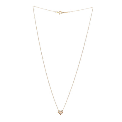 Tiffany 18K Rose Gold Diamond Heart Pendant Necklace 3 of 6