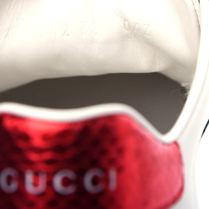 Gucci Calfskin Ayers Bee Embroidered Womens Ace Sneakers 38 White Green 10 of 10