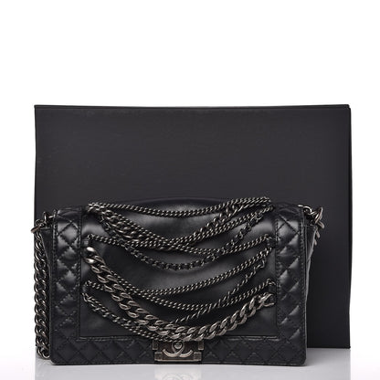 Chanel Calfskin Enchained Medium Boy Flap Black 8 of 8