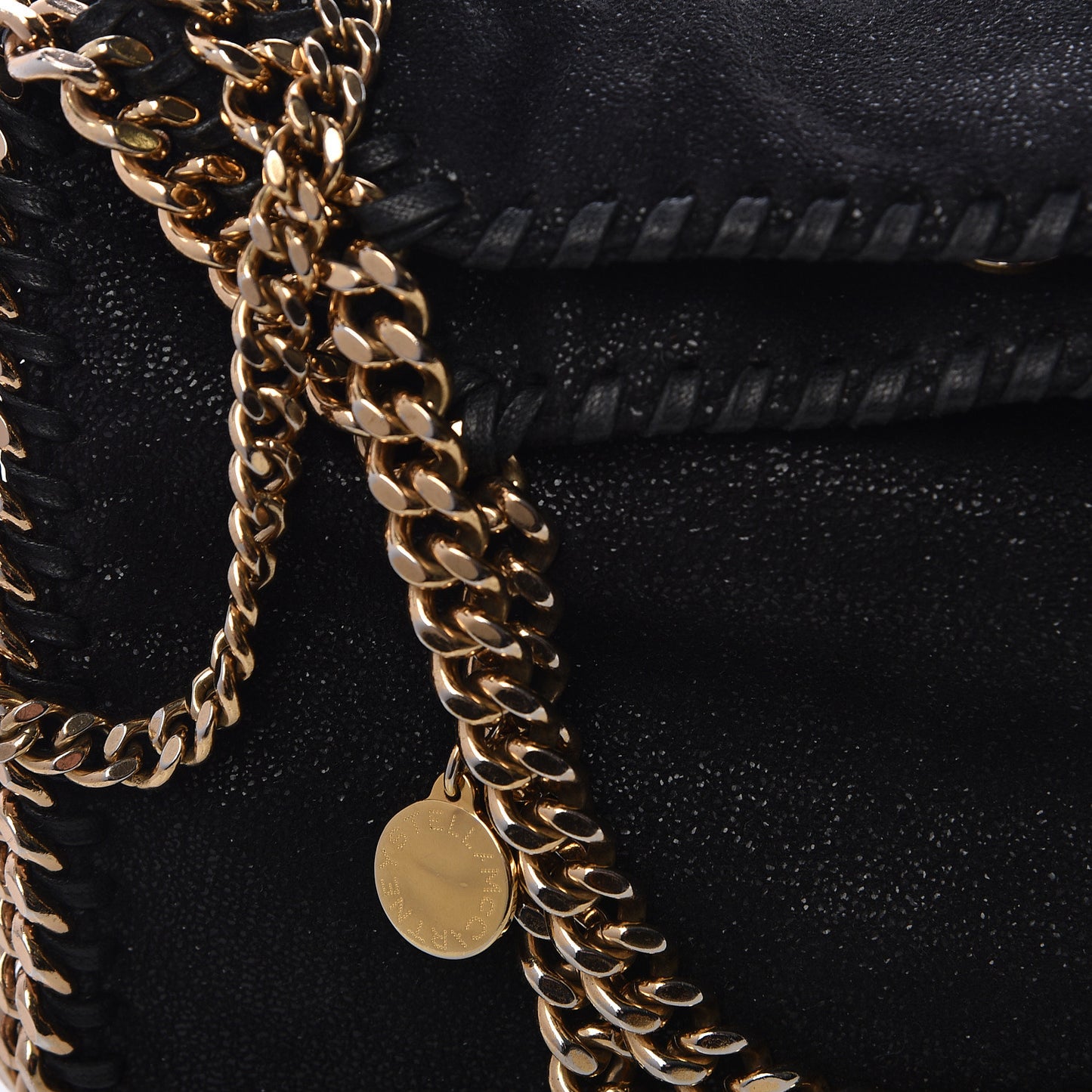 Shaggy Deer Mini Falabella Fold Over Tote Black