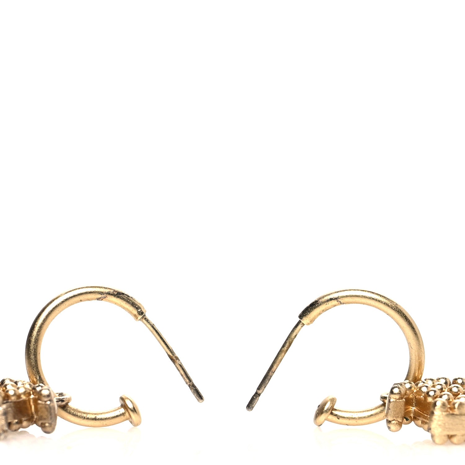 Chanel Metal CC Hoop Drop Earring Gold 3 of 3