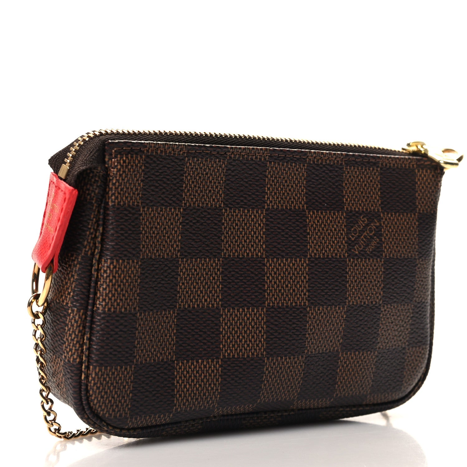 Louis Vuitton Damier Ebene 2019 Christmas Animation Mini Pochette Accessories Red 3 of 11