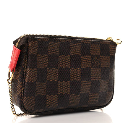 Louis Vuitton Damier Ebene 2019 Christmas Animation Mini Pochette Accessories Red 3 of 11